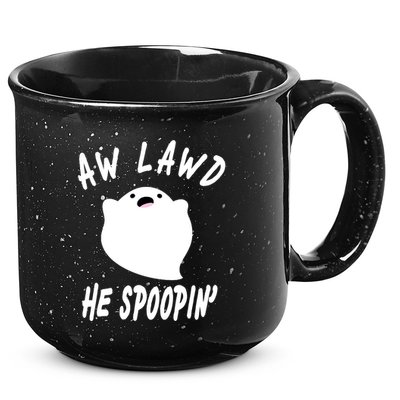 Aw Lawd He Spoopin' Concerned Ghost Design 15oz Campfire Ceramic Mug