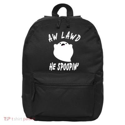 Aw Lawd He Spoopin' Concerned Ghost Design 16 in Basic Backpack