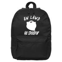 Aw Lawd He Spoopin' Concerned Ghost Design 16 in Basic Backpack