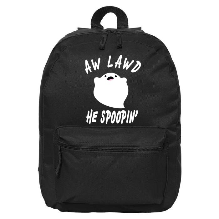 Aw Lawd He Spoopin' Concerned Ghost Design 16 in Basic Backpack