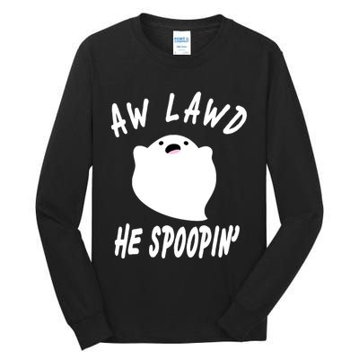 Aw Lawd He Spoopin' Concerned Ghost Design Tall Long Sleeve T-Shirt