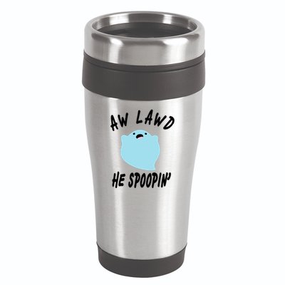 Aw Lawd He Spoopin' Concerned Ghost Design 16oz Travel Tumbler