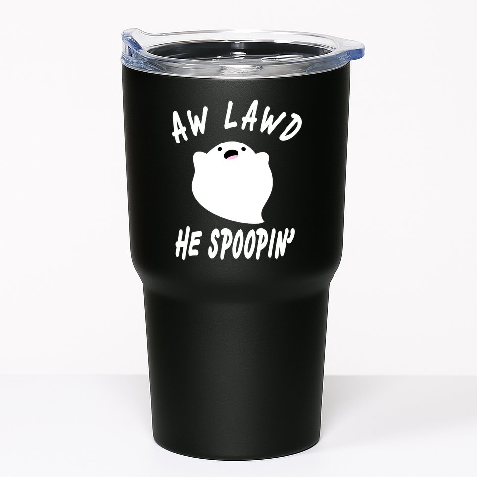 Aw Lawd He Spoopin' Concerned Ghost Design Tumbler