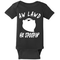 Aw Lawd He Spoopin' Concerned Ghost Design Baby Bodysuit