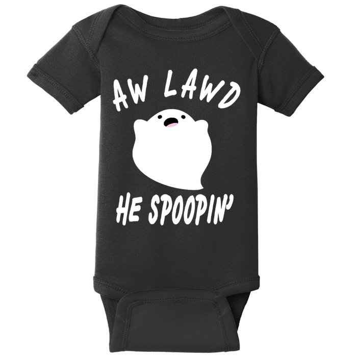 Aw Lawd He Spoopin' Concerned Ghost Design Baby Bodysuit