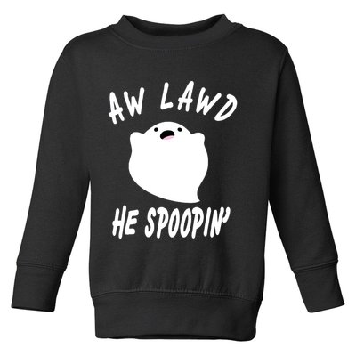 Aw Lawd He Spoopin' Concerned Ghost Design Toddler Sweatshirt