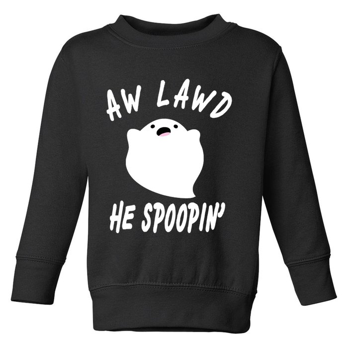 Aw Lawd He Spoopin' Concerned Ghost Design Toddler Sweatshirt