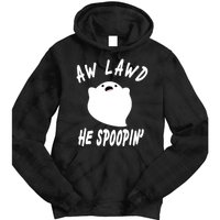 Aw Lawd He Spoopin' Concerned Ghost Design Tie Dye Hoodie