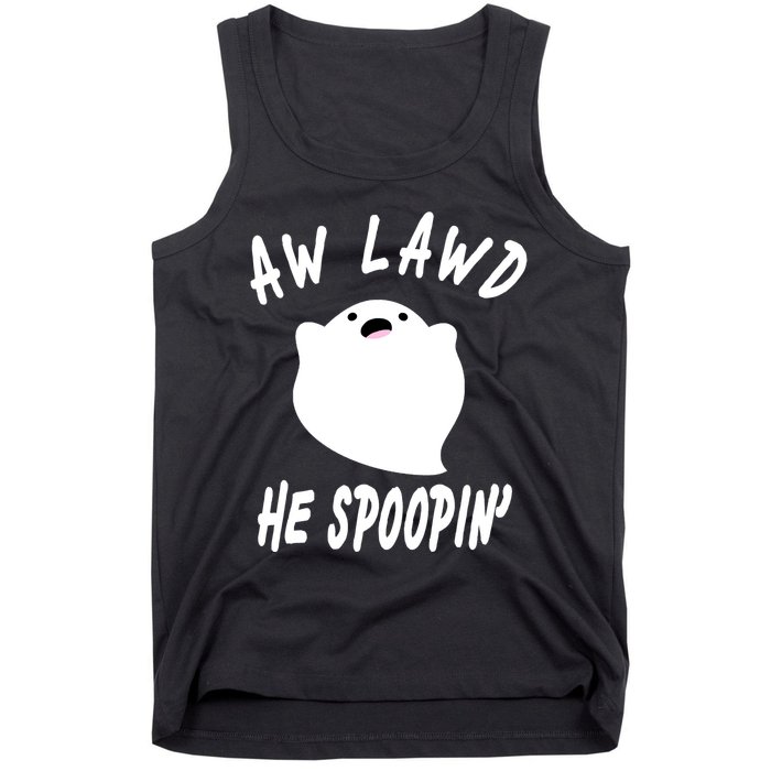 Aw Lawd He Spoopin' Concerned Ghost Design Tank Top