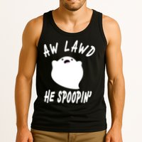 Aw Lawd He Spoopin' Concerned Ghost Design Tank Top