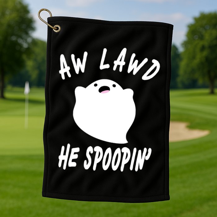 Aw Lawd He Spoopin' Concerned Ghost Design Golf Towel