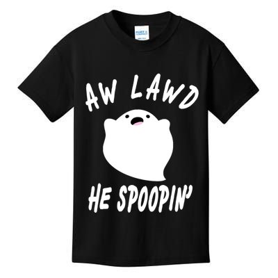 Aw Lawd He Spoopin' Concerned Ghost Design Kids T-Shirt