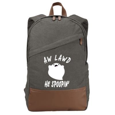 Aw Lawd He Spoopin' Concerned Ghost Design Cotton Canvas Backpack