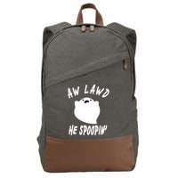 Aw Lawd He Spoopin' Concerned Ghost Design Cotton Canvas Backpack