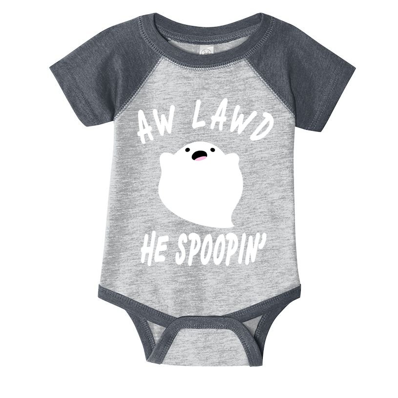 Aw Lawd He Spoopin' Concerned Ghost Design Infant Baby Jersey Bodysuit