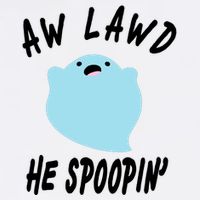 Aw Lawd He Spoopin' Concerned Ghost Design Garment-Dyed Sweatshirt