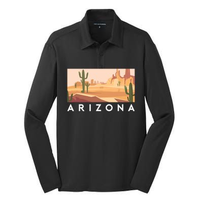 Arizona Lover Holiday Mountain Nature Silk Touch Performance Long Sleeve Polo