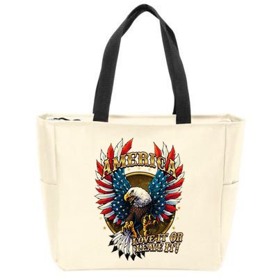 America Love It Or Leave It Patriotic Eagle Zip Tote Bag