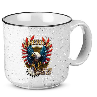 America Love It Or Leave It Patriotic Eagle 15oz Campfire Ceramic Mug