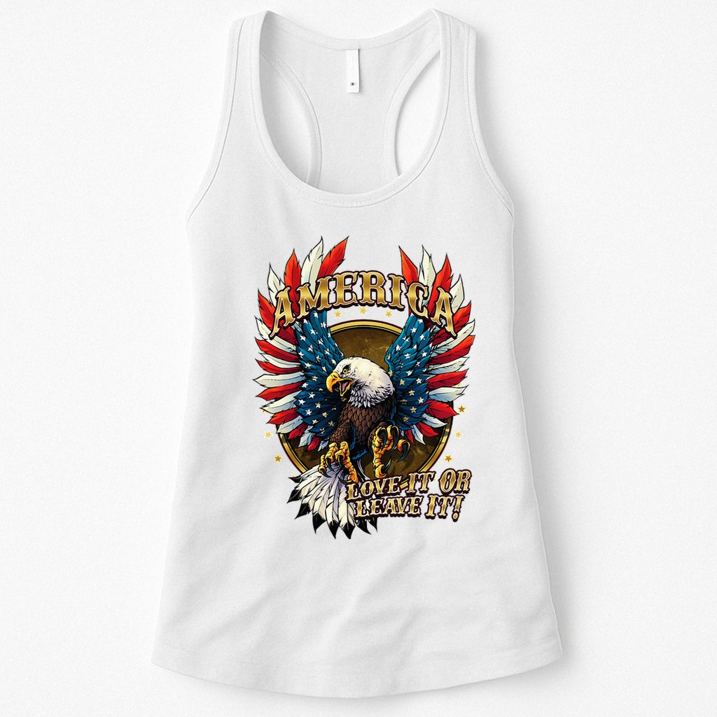 America Love It Or Leave It Patriotic Eagle Womens Tank Top