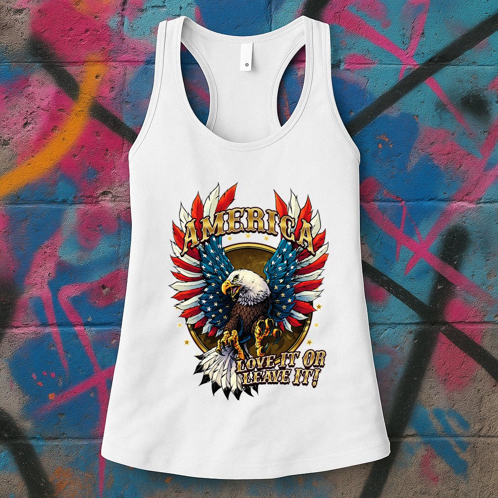 America Love It Or Leave It Patriotic Eagle Womens Tank Top
