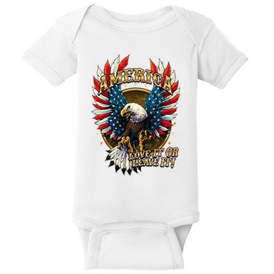 America Love It Or Leave It Patriotic Eagle Baby Bodysuit