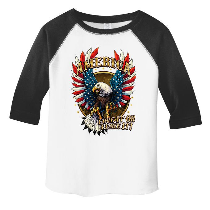 America Love It Or Leave It Patriotic Eagle Toddler Fine Jersey T-Shirt