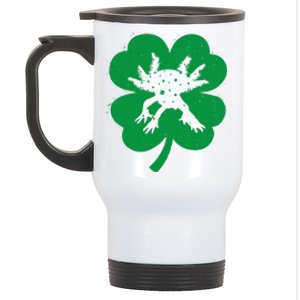 Axolotl Lover Irish Shamrock Leaf St PatrickS Day Cute Gift Stainless Steel Travel Mug