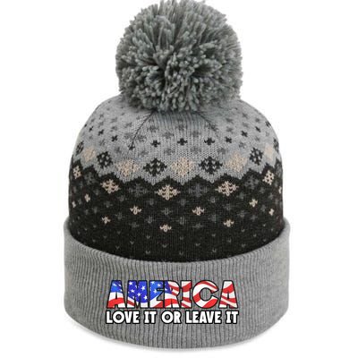 America Love It Or Leave It The Baniff Cuffed Pom Beanie