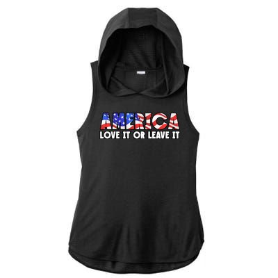 America Love It Or Leave It Ladies PosiCharge Tri-Blend Wicking Draft Hoodie Tank