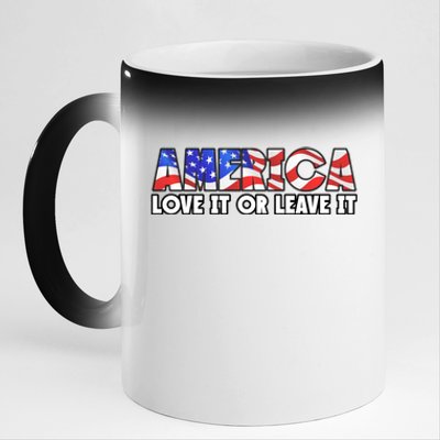 America Love It Or Leave It 11oz Black Color Changing Mug