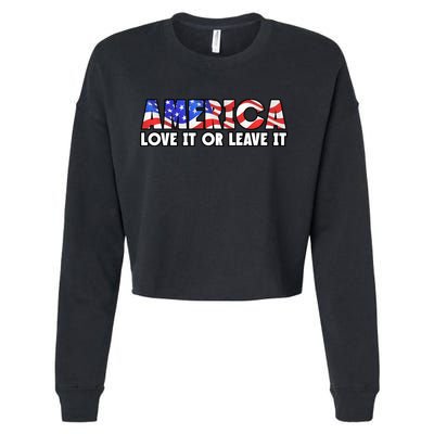 America Love It Or Leave It Cropped Pullover Crew