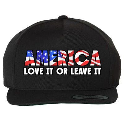 America Love It Or Leave It Wool Snapback Cap