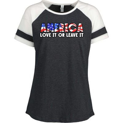 America Love It Or Leave It Enza Ladies Jersey Colorblock Tee