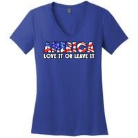 America Love It Or Leave It Women's V-Neck T-Shirt