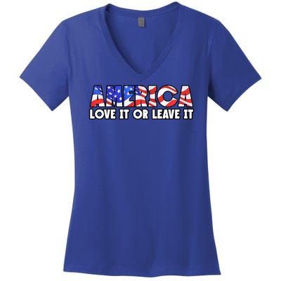 America Love It Or Leave It Women's V-Neck T-Shirt