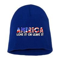 America Love It Or Leave It Short Acrylic Beanie