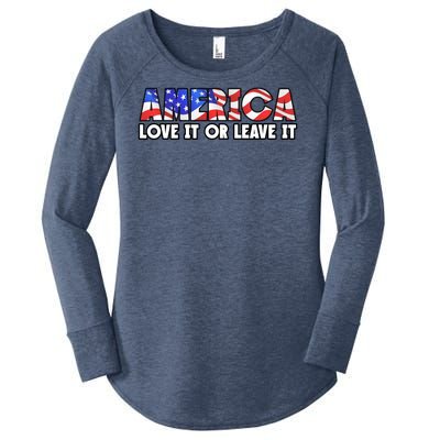 America Love It Or Leave It Women's Perfect Tri Tunic Long Sleeve Shirt