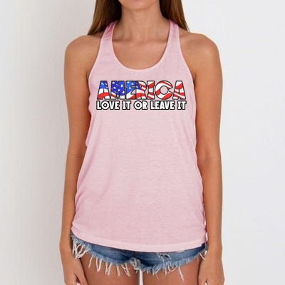 America Love It Or Leave It Women's Knotted Racerback Tank