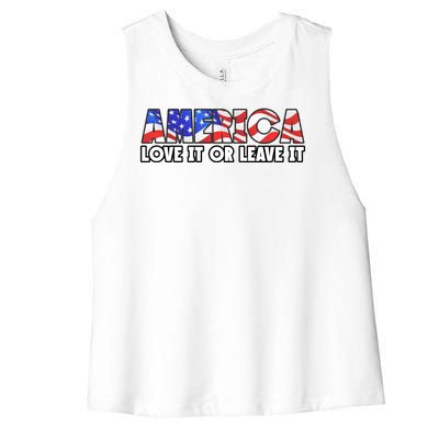 America Love It Or Leave It Women's Racerback Cropped Tank