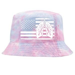 America Lung I Lung Therapy Fight Against Cancer Great Gift Tie-Dyed Bucket Hat