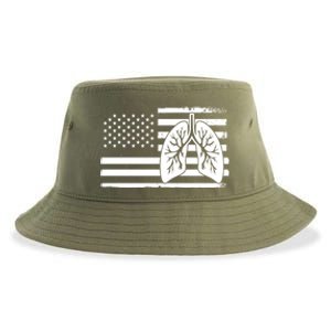 America Lung I Lung Therapy Fight Against Cancer Great Gift Sustainable Bucket Hat