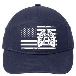 America Lung I Lung Therapy Fight Against Cancer Great Gift 7-Panel Snapback Hat