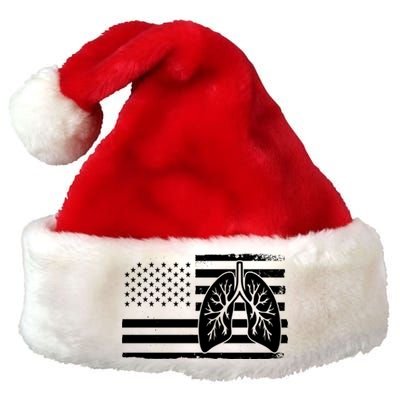 America Lung I Lung Therapy Fight Against Cancer Great Gift Premium Christmas Santa Hat