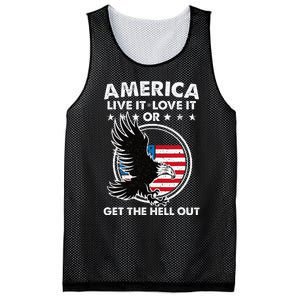 America Live It Love It Or Get The Hell Out Patriotic Usa Mesh Reversible Basketball Jersey Tank