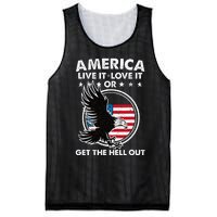 America Live It Love It Or Get The Hell Out Patriotic Usa Mesh Reversible Basketball Jersey Tank