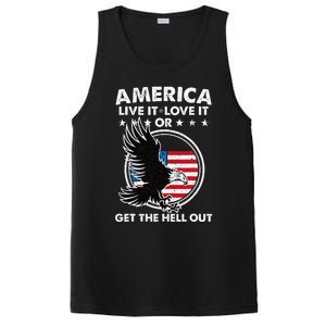 America Live It Love It Or Get The Hell Out Patriotic Usa PosiCharge Competitor Tank