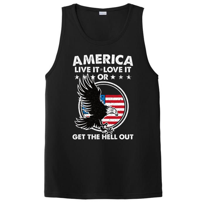 America Live It Love It Or Get The Hell Out Patriotic Usa PosiCharge Competitor Tank