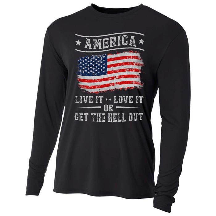 America live it love it or get the hell out 4th of july Cooling Performance Long Sleeve Crew