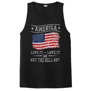 America live it love it or get the hell out 4th of july PosiCharge Competitor Tank